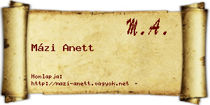 Mázi Anett névjegykártya